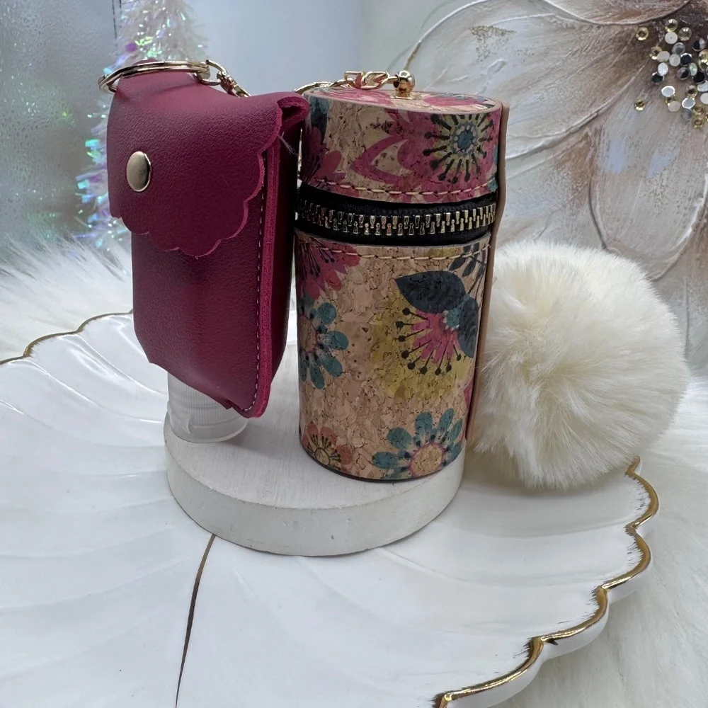 Vintage Floral Patterned Women's Coin Purse or Bag Charm Accessory